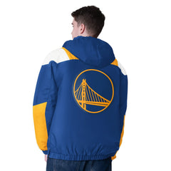 Golden State Warriors Starter Charger Half-Zip Pullover Jacket- Royal/Gold sale