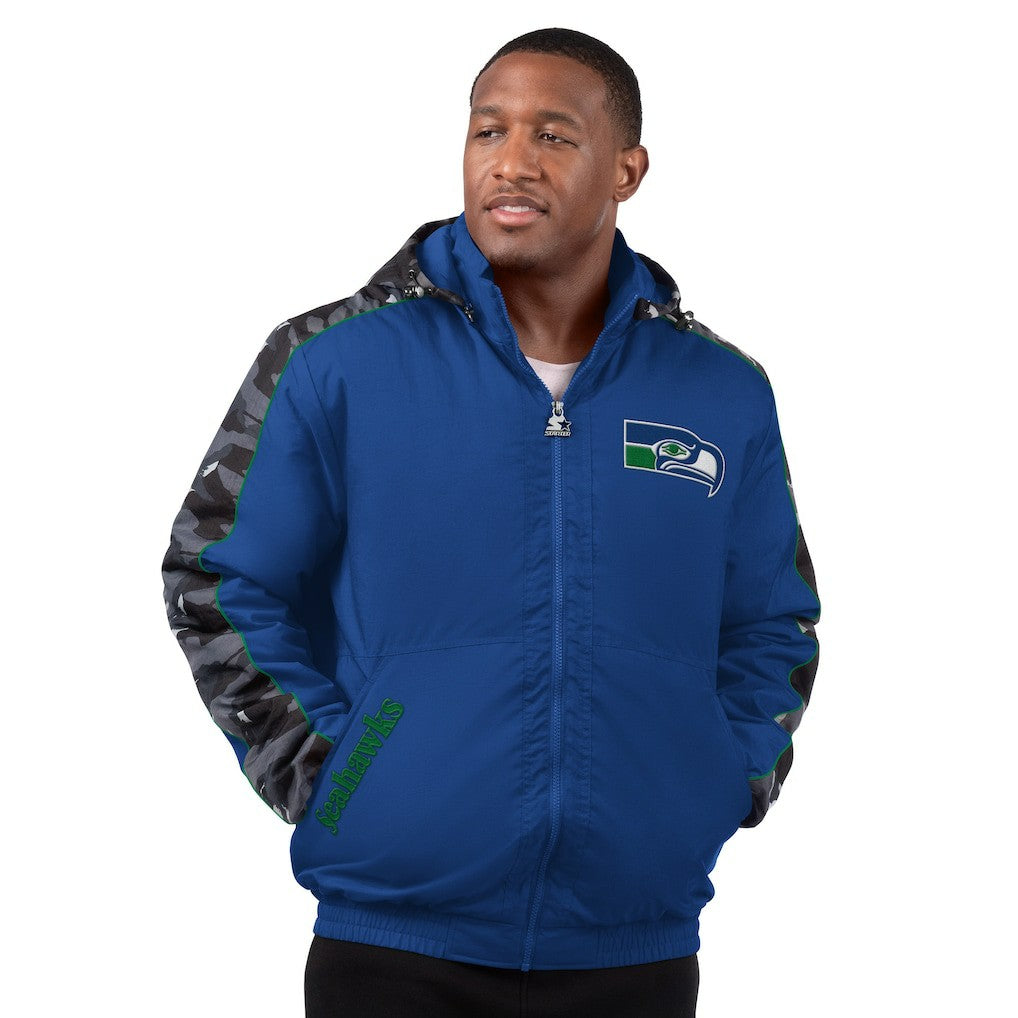Seattle Seahawks Starter Thursday Night Gridiron Full-Zip Hoodie Jacket - Royal cheap