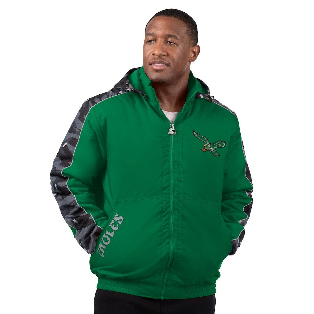 Philadelphia Eagles Starter Thursday Night Gridiron Full-Zip Hoodie Jacket - Kelly Green on sale