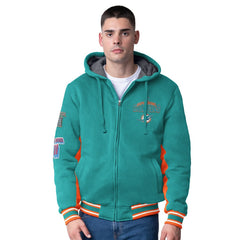 Miami Dolphins G-III Extreme No Huddle Commemorative Full-Zip Hoodie Jacket - Aqua sale