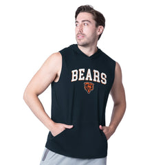 Chicago Bears MSX by Michael Strahan Action Sleeveless Pullover Hoodie - Navy discount