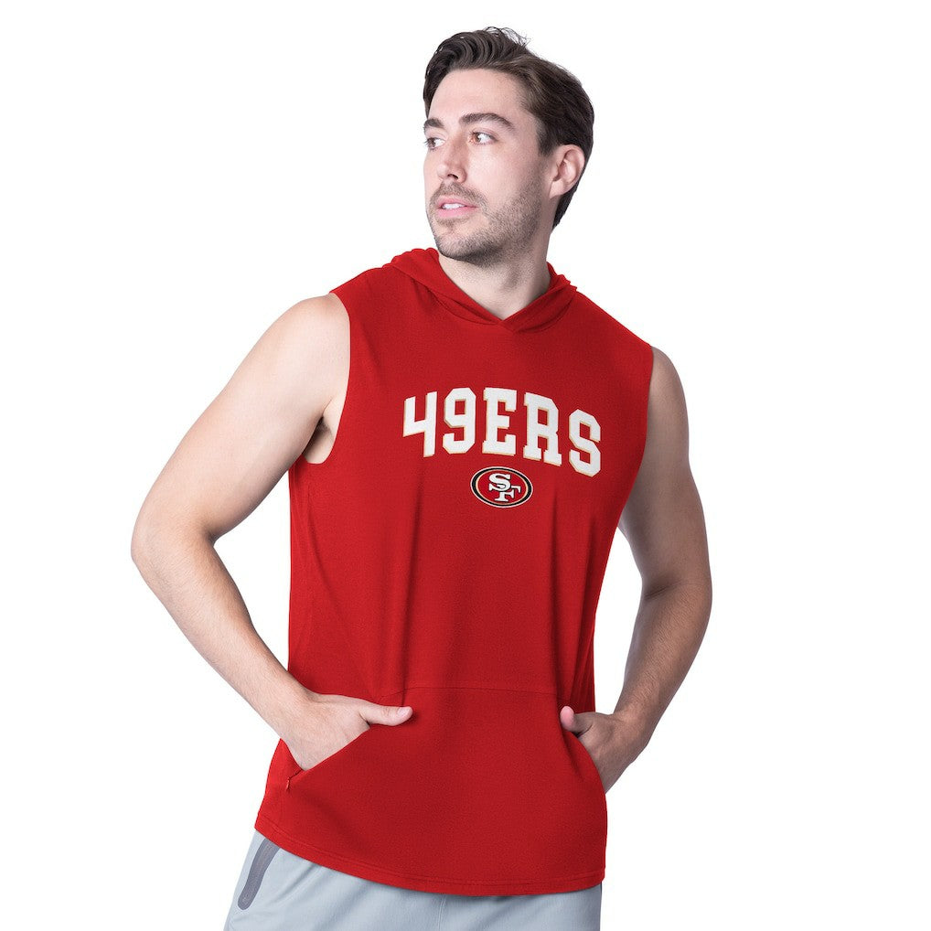 San Francisco 49ers MSX by Michael Strahan Action Sleeveless Pullover Hoodie - Scarlet online