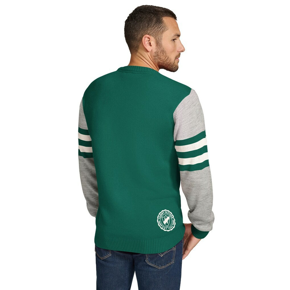 New York Jets Tommy Hilfiger Acrylic Crewneck Pullover Sweater - Green/Heather Gray sale