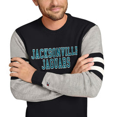 Jacksonville Jaguars Tommy Hilfiger Acrylic Crewneck Pullover Sweater - Black/Heather Gray online