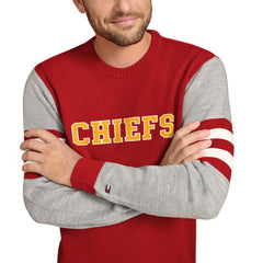 Kansas City Chiefs Tommy Hilfiger Acrylic Crewneck Pullover Sweater - Red/Heather Gray online
