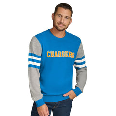 Los Angeles Chargers Tommy Hilfiger Acrylic Crewneck Pullover Sweater - Powder Blue/Heather Gray online