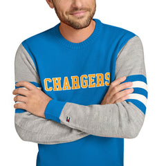 Los Angeles Chargers Tommy Hilfiger Acrylic Crewneck Pullover Sweater - Powder Blue/Heather Gray online