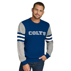 Indianapolis Colts Tommy Hilfiger Acrylic Crewneck Pullover Sweater - Royal/Heather Gray for sale