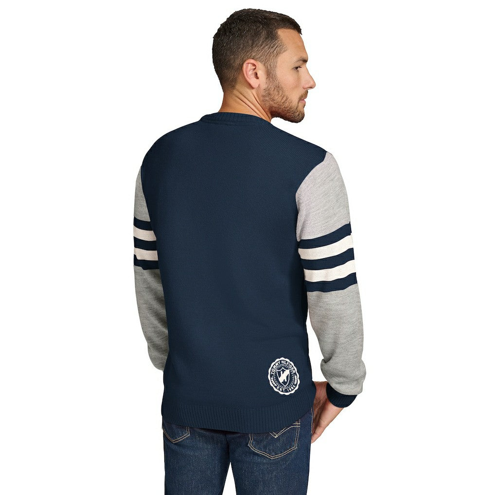 Seattle Seahawks Tommy Hilfiger Acrylic Crewneck Pullover Sweater - College Navy/Heather Gray cheap