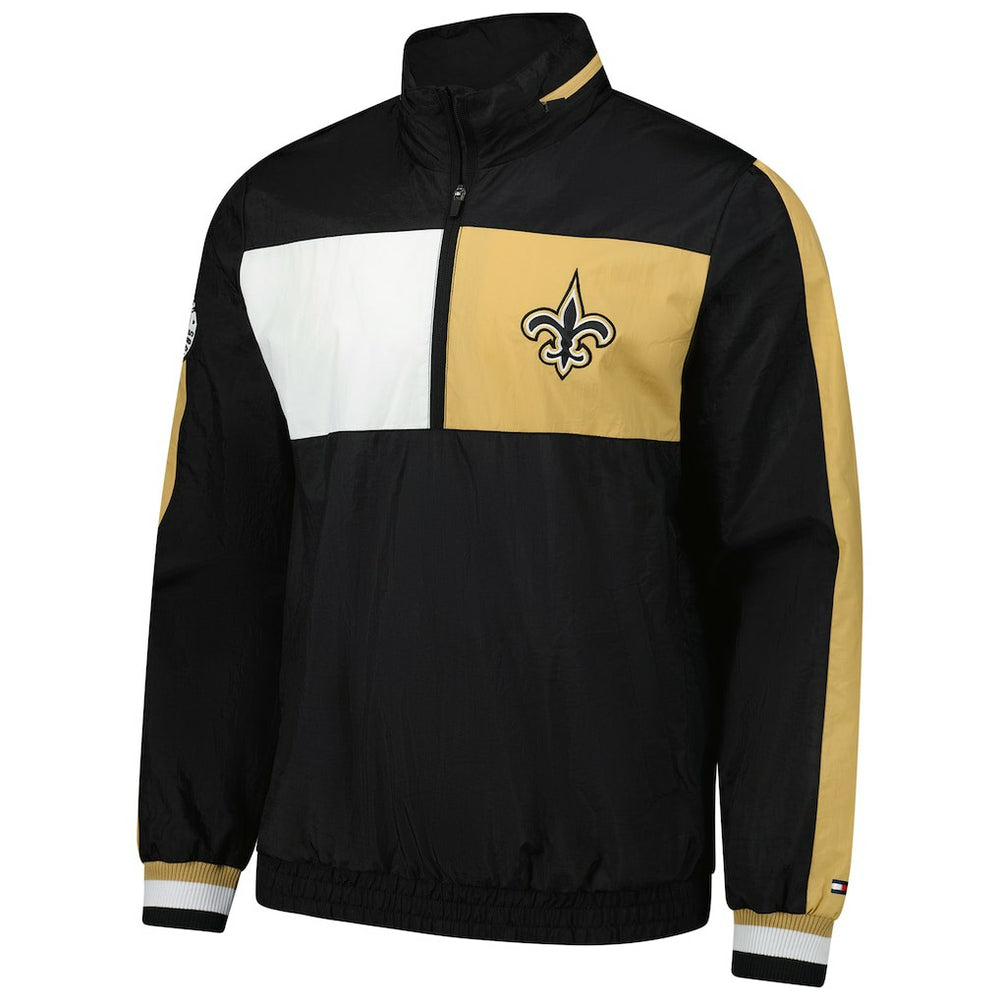 New Orleans Saints Tommy Hilfiger Gael Lightweight Half-Zip Hoodie Jacket - Black online