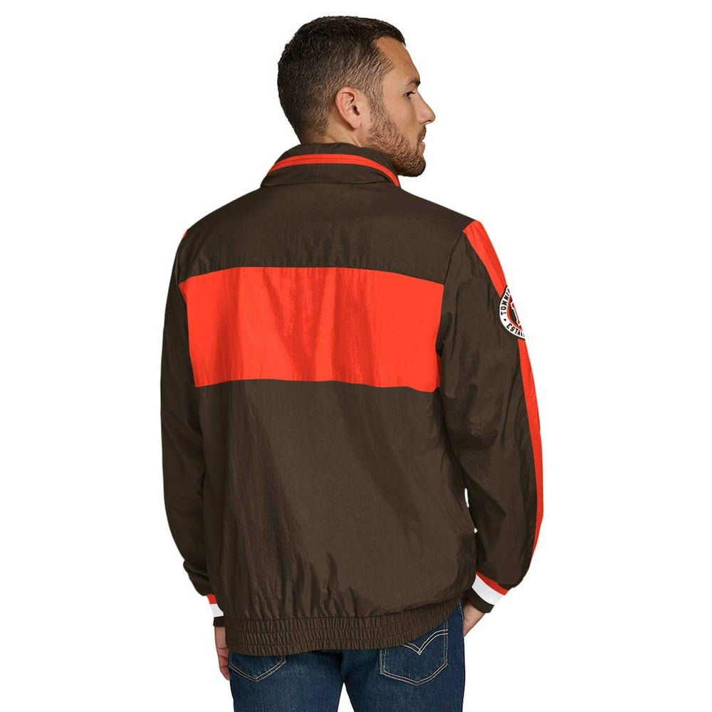 Cleveland Browns Tommy Hilfiger Gael Lightweight Half-Zip Pullover Hoodie Jacket - Brown online