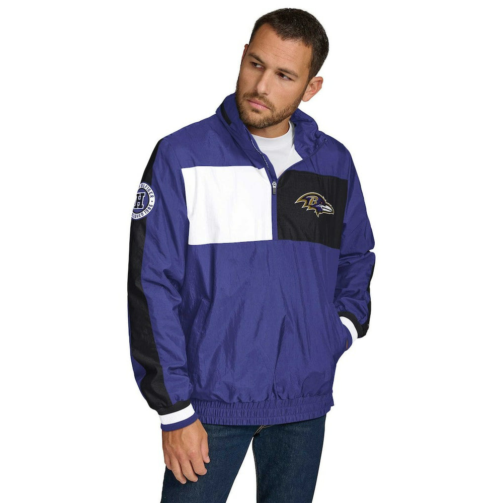 Baltimore Ravens Tommy Hilfiger Gael Lightweight Half-Zip Pullover Hoodie Jacket - Purple discount