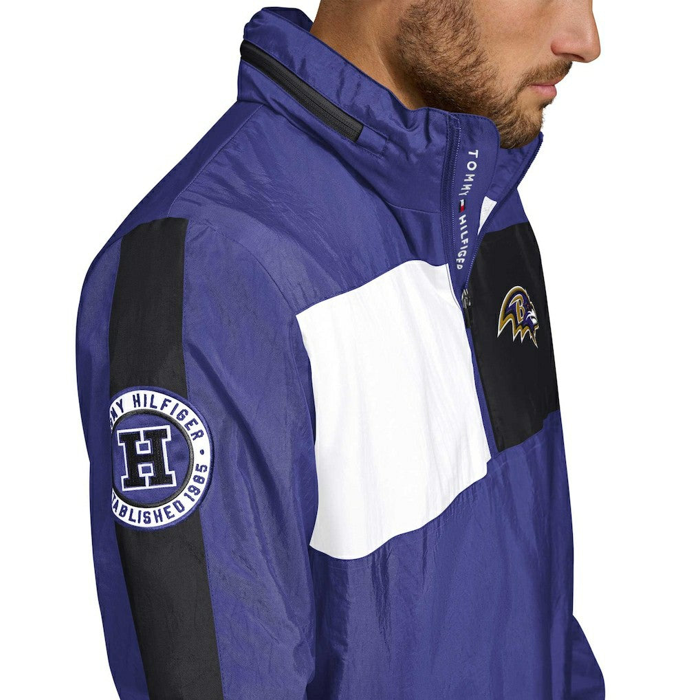 Baltimore Ravens Tommy Hilfiger Gael Lightweight Half-Zip Pullover Hoodie Jacket - Purple discount