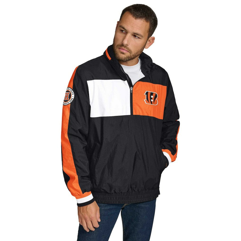 Cincinnati Bengals Tommy Hilfiger Gael Lightweight Half-Zip Pullover Hoodie Jacket - Black sale