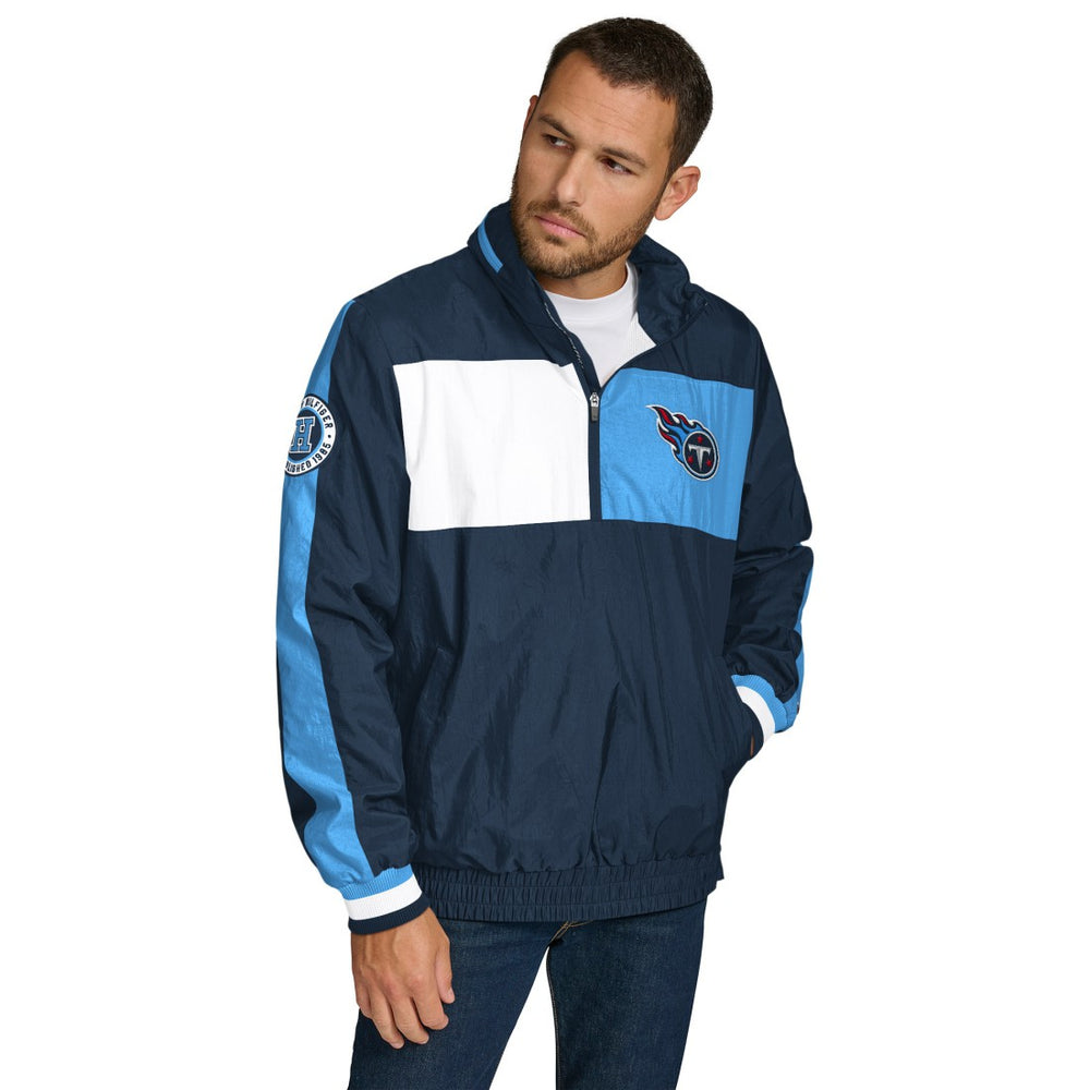 Tennessee Titans Tommy Hilfiger Gael Lightweight Half-Zip Hoodie Jacket - Navy for sale