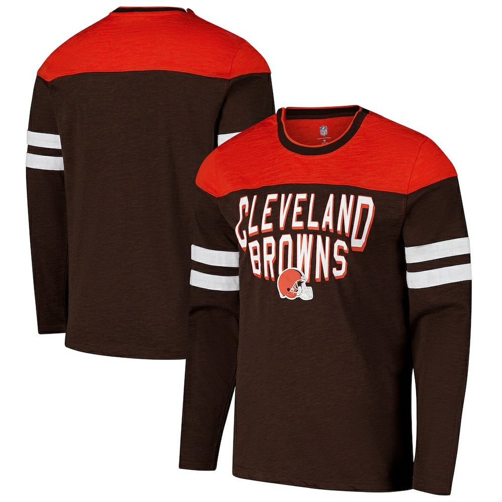 Cleveland Browns G-III Sports by Carl Banks Adaptive Hail Mary Long Sleeve T-Shirt - Brown/Orange online
