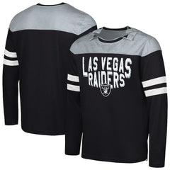 Las Vegas Raiders G-III Sports by Carl Banks Adaptive Hail Mary Long Sleeve T-Shirt - Black/Silver sale