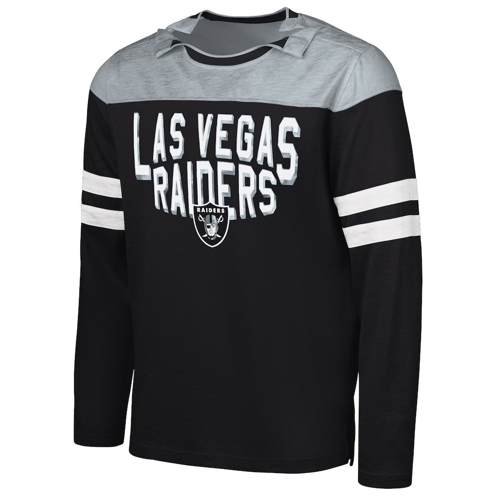 Las Vegas Raiders G-III Sports by Carl Banks Adaptive Hail Mary Long Sleeve T-Shirt - Black/Silver sale