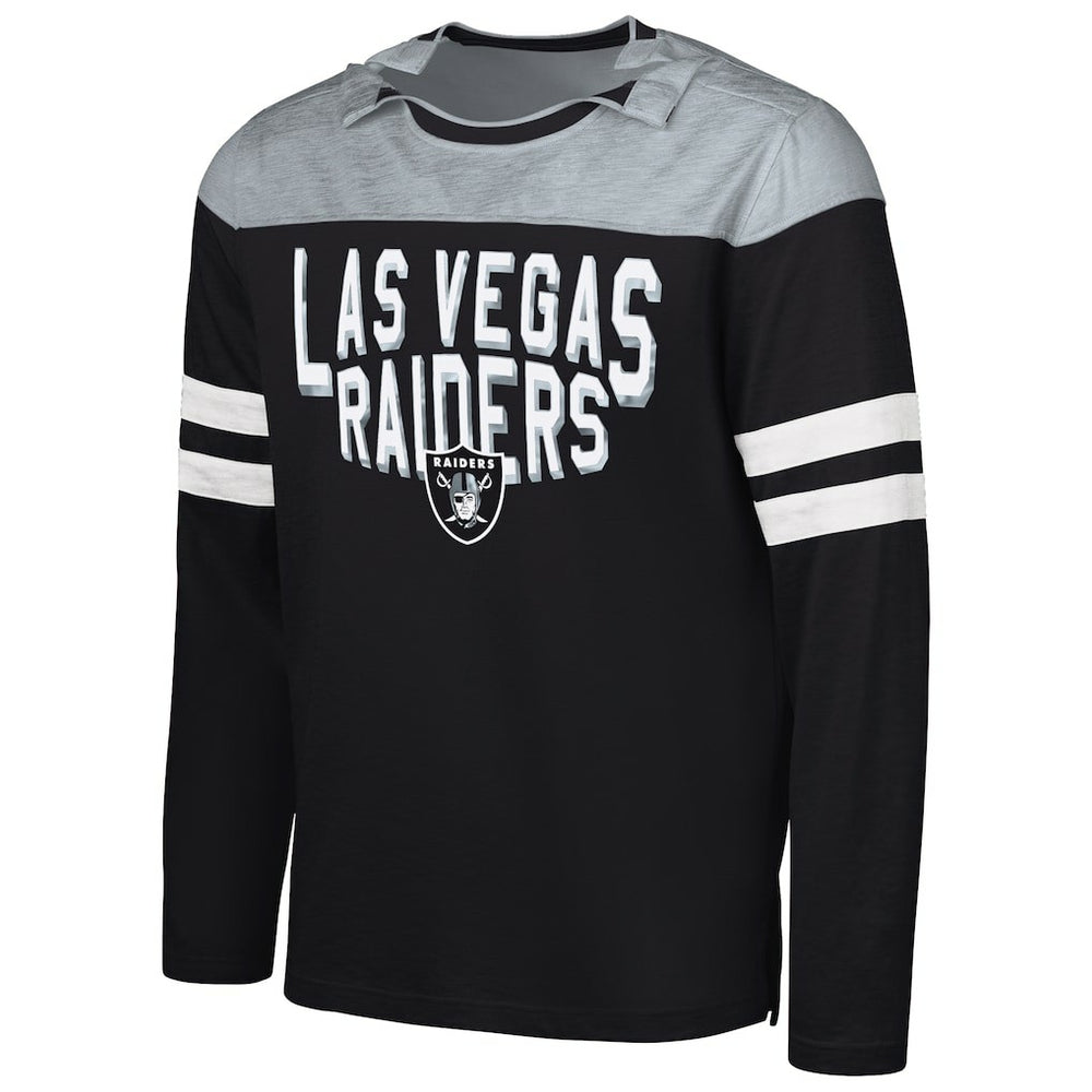Las Vegas Raiders G-III Sports by Carl Banks Adaptive Hail Mary Long Sleeve T-Shirt - Black/Silver sale