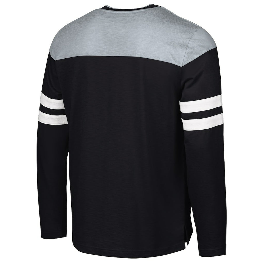 Las Vegas Raiders G-III Sports by Carl Banks Adaptive Hail Mary Long Sleeve T-Shirt - Black/Silver sale