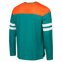 Miami Dolphins G-III Sports by Carl Banks Adaptive Hail Mary Long Sleeve T-Shirt - Aqua/Orange on sale