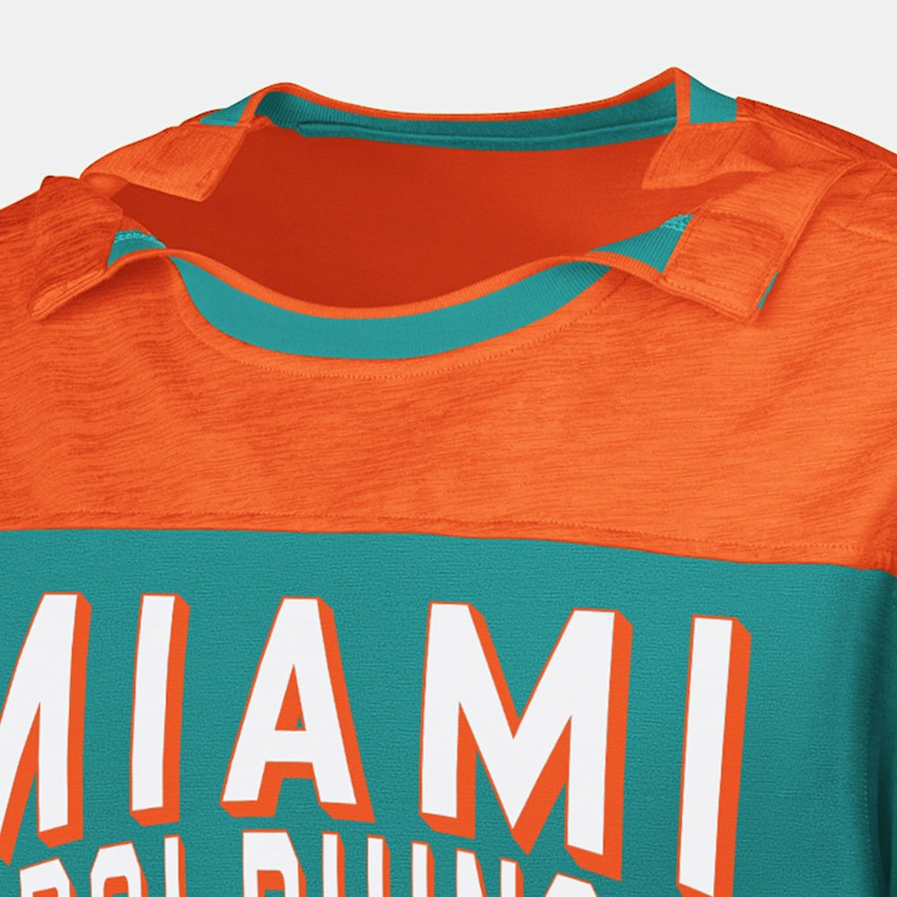 Miami Dolphins G-III Sports by Carl Banks Adaptive Hail Mary Long Sleeve T-Shirt - Aqua/Orange on sale