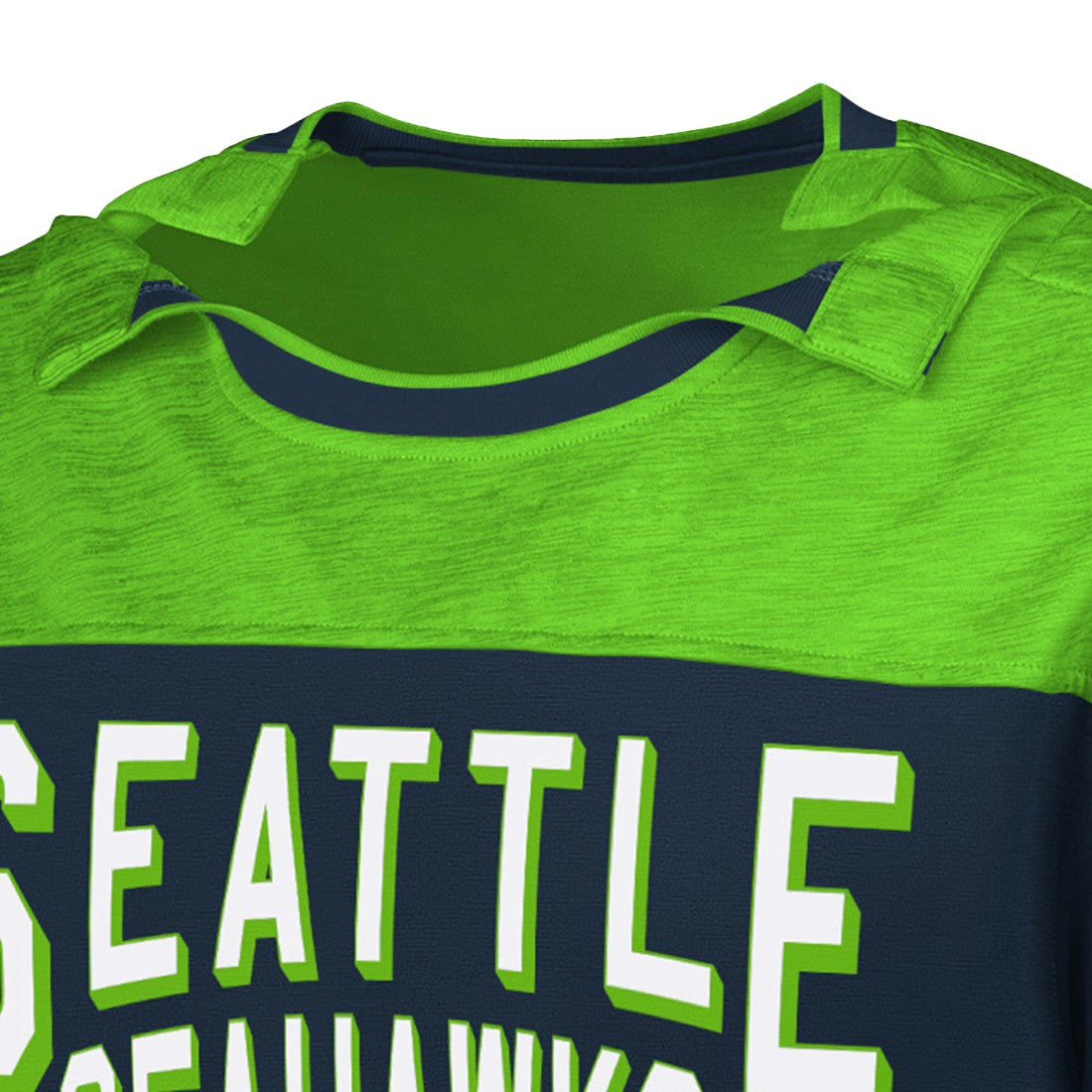 Seattle Seahawks G-III Sports by Carl Banks Adaptive Hail Mary Long Sleeve T-Shirt - College Navy/Neon Green cheap