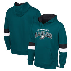 Philadelphia Eagles G-III Sports by Carl BanksMen's Adaptive Faceoff Pullover Hoodie - Midnight Green/Black discount