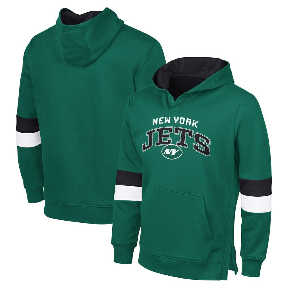 New York Jets G-III Sports by Carl BanksMen's Adaptive Faceoff Pullover Hoodie - Green/Gray on sale