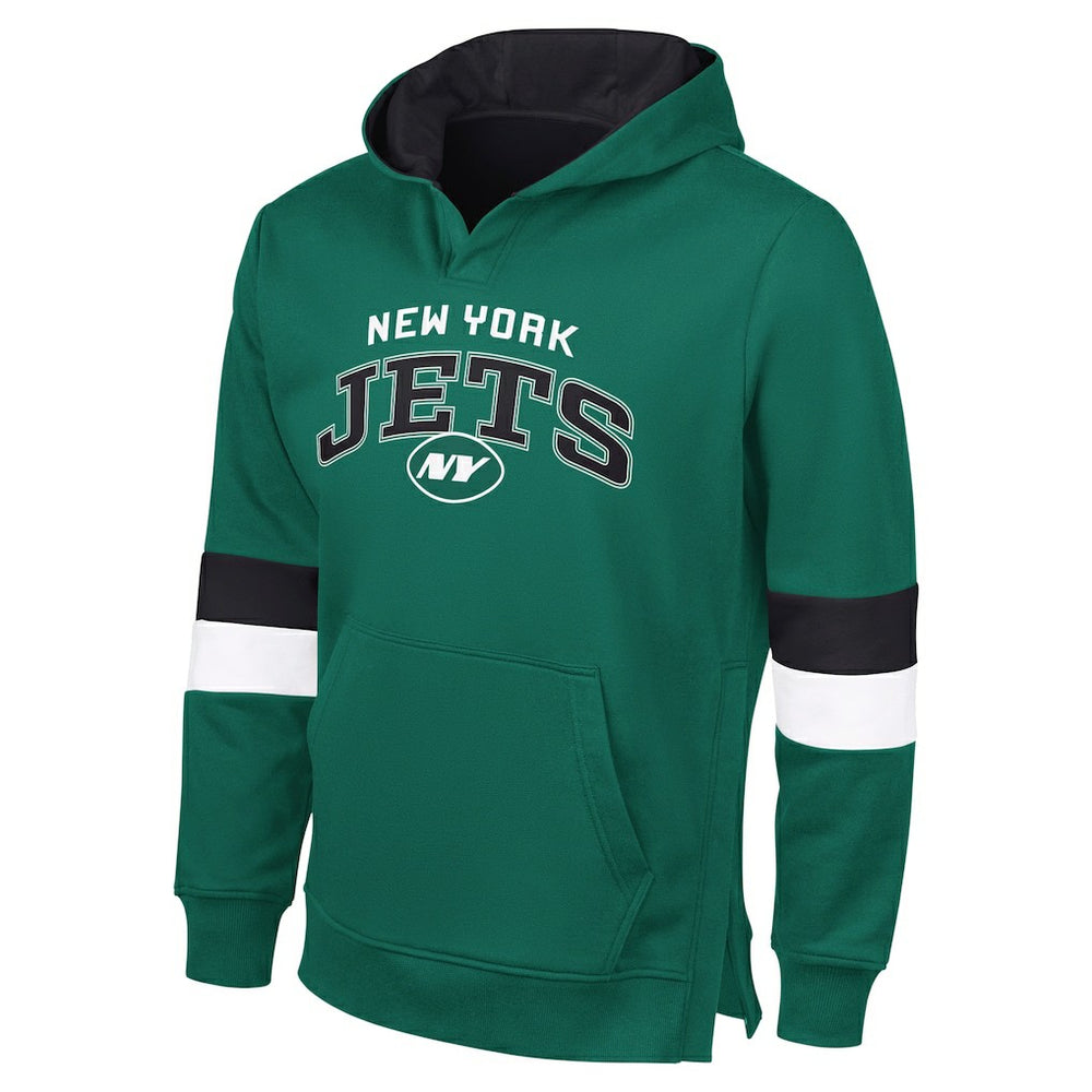 New York Jets G-III Sports by Carl BanksMen's Adaptive Faceoff Pullover Hoodie - Green/Gray on sale