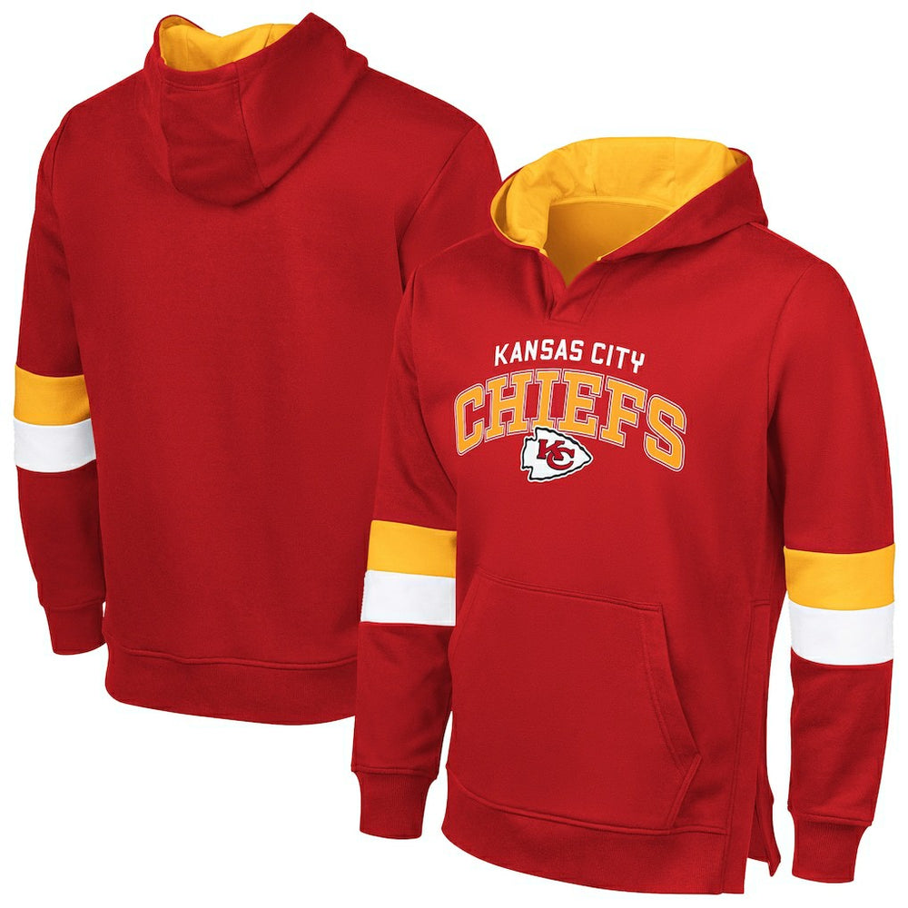 Kansas City Chiefs G-III Sports by Carl Banks Adaptive Faceoff Pullover Hoodie - Red/Gold discount