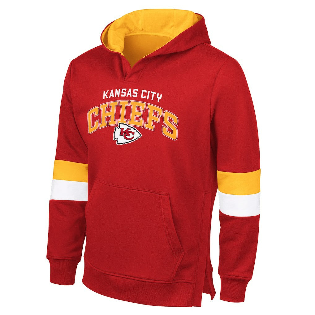 Kansas City Chiefs G-III Sports by Carl Banks Adaptive Faceoff Pullover Hoodie - Red/Gold discount