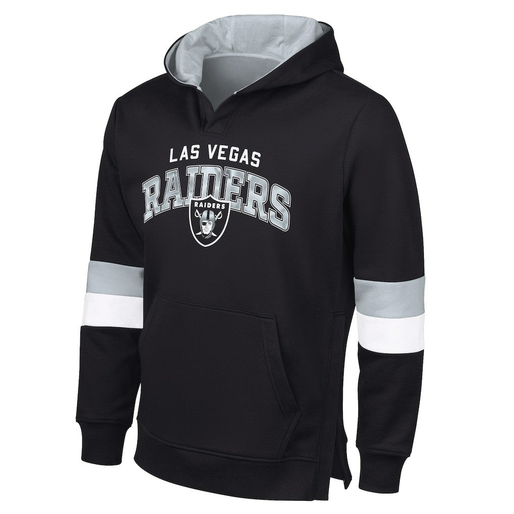 Las Vegas Raiders G-III Sports by Carl Banks Adaptive Faceoff Pullover Hoodie - Black/Silver on sale