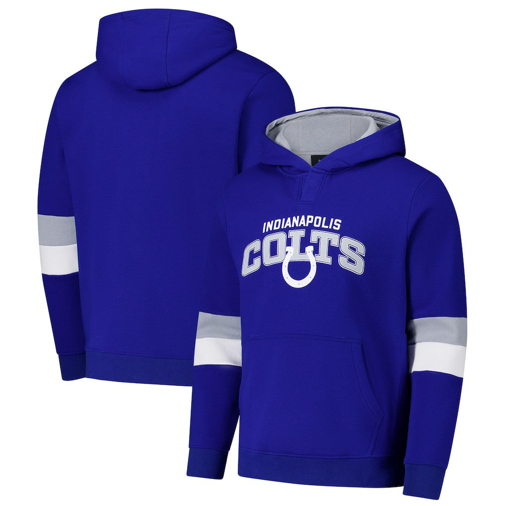 Indianapolis Colts G-III Sports by Carl Banks Adaptive Faceoff Pullover Hoodie - Royal/Silver for sale