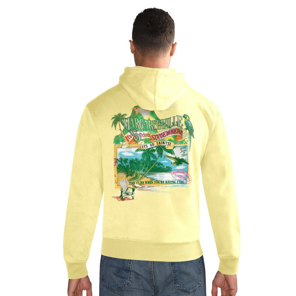 New Orleans Saints Margaritaville Time Flies Garment Dyed Pullover Hoodie - Gold cheap