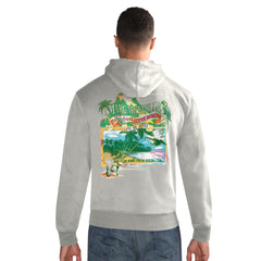 New York Jets Margaritaville Time Flies Garment Dyed Pullover Hoodie - Gray for sale
