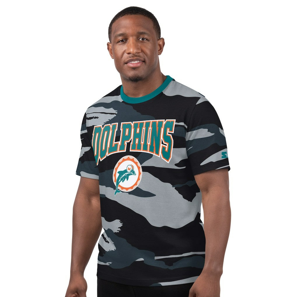 Miami Dolphins Starter Thursday Night Gridiron Classics Vintage Logo T-Shirt - Camo/Gray for sale