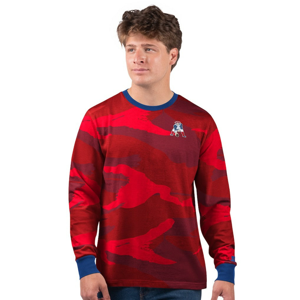 New England Patriots Starter Thursday Night Gridiron Vintage Logo Long Sleeve T-Shirt - Red for sale