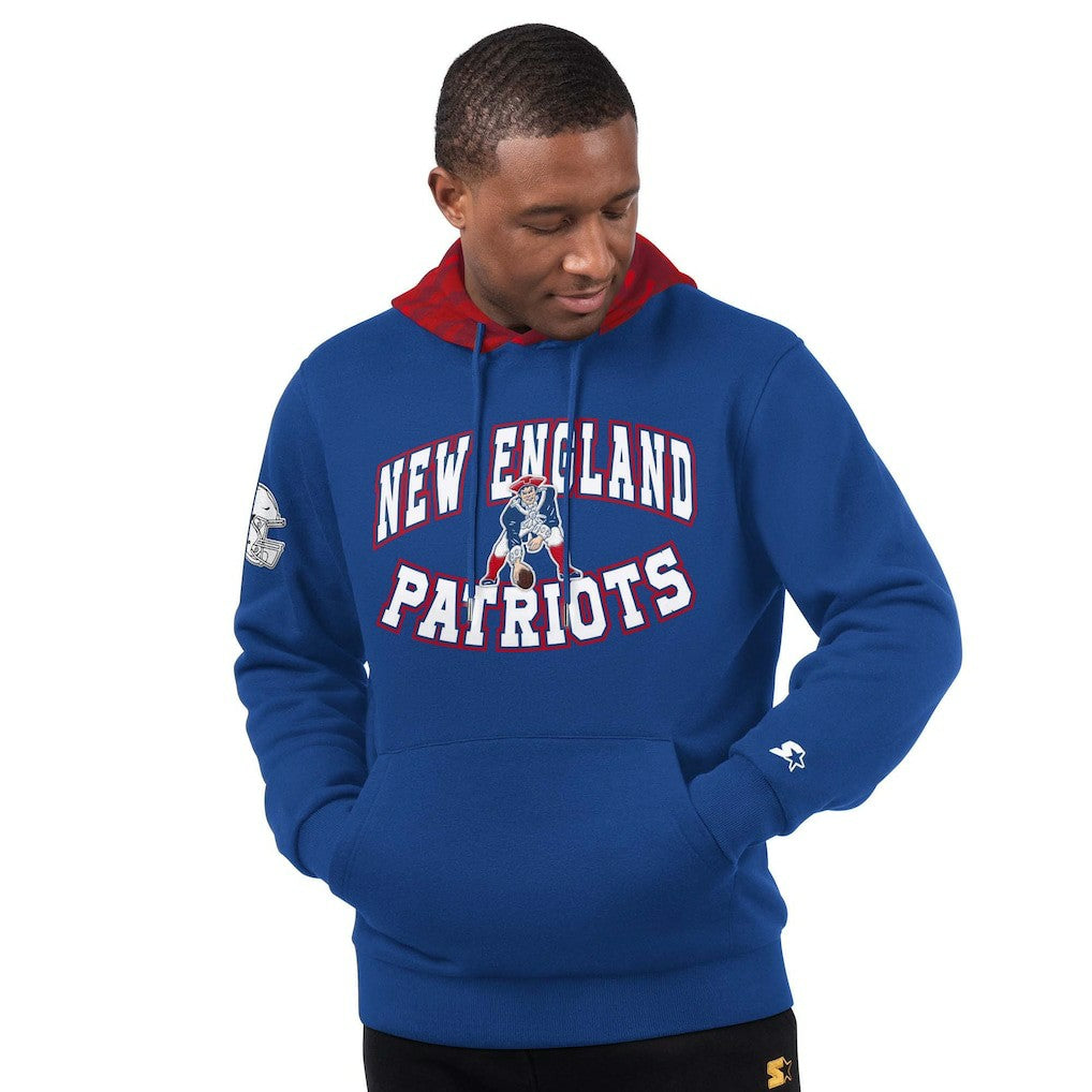 New England Patriots Starter Thursday Night Gridiron Vintage Logo Pullover Hoodie - Royal discount