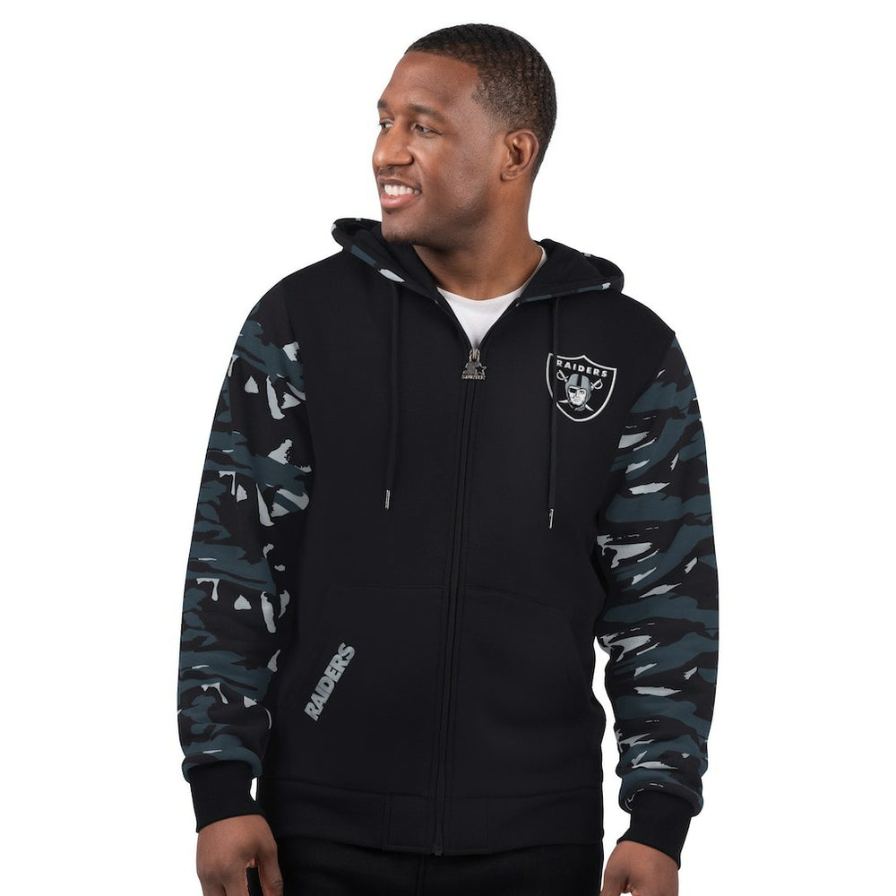 Las Vegas Raiders Starter Thursday Night Gridiron Full-Zip Hoodie - Black on sale