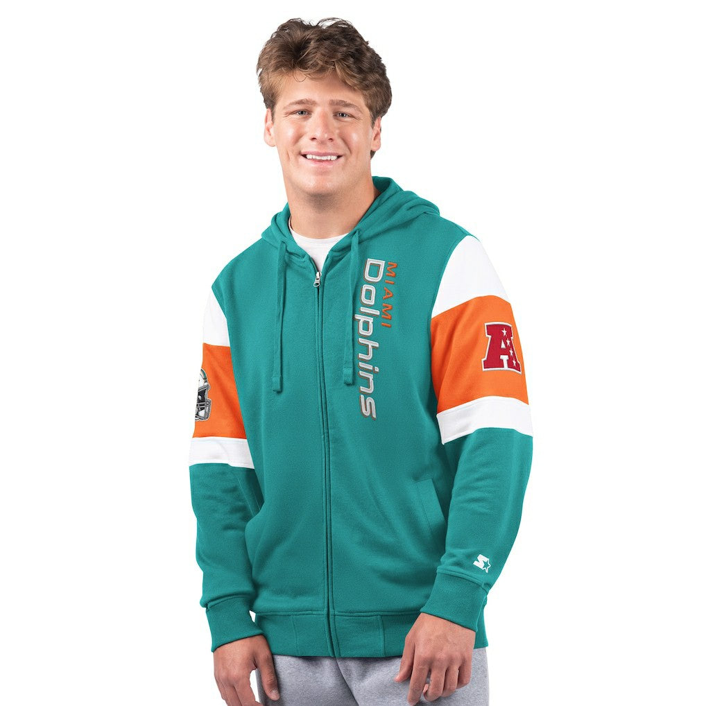 Miami Dolphins Starter Extreme Full-Zip Hoodie - Aqua on sale