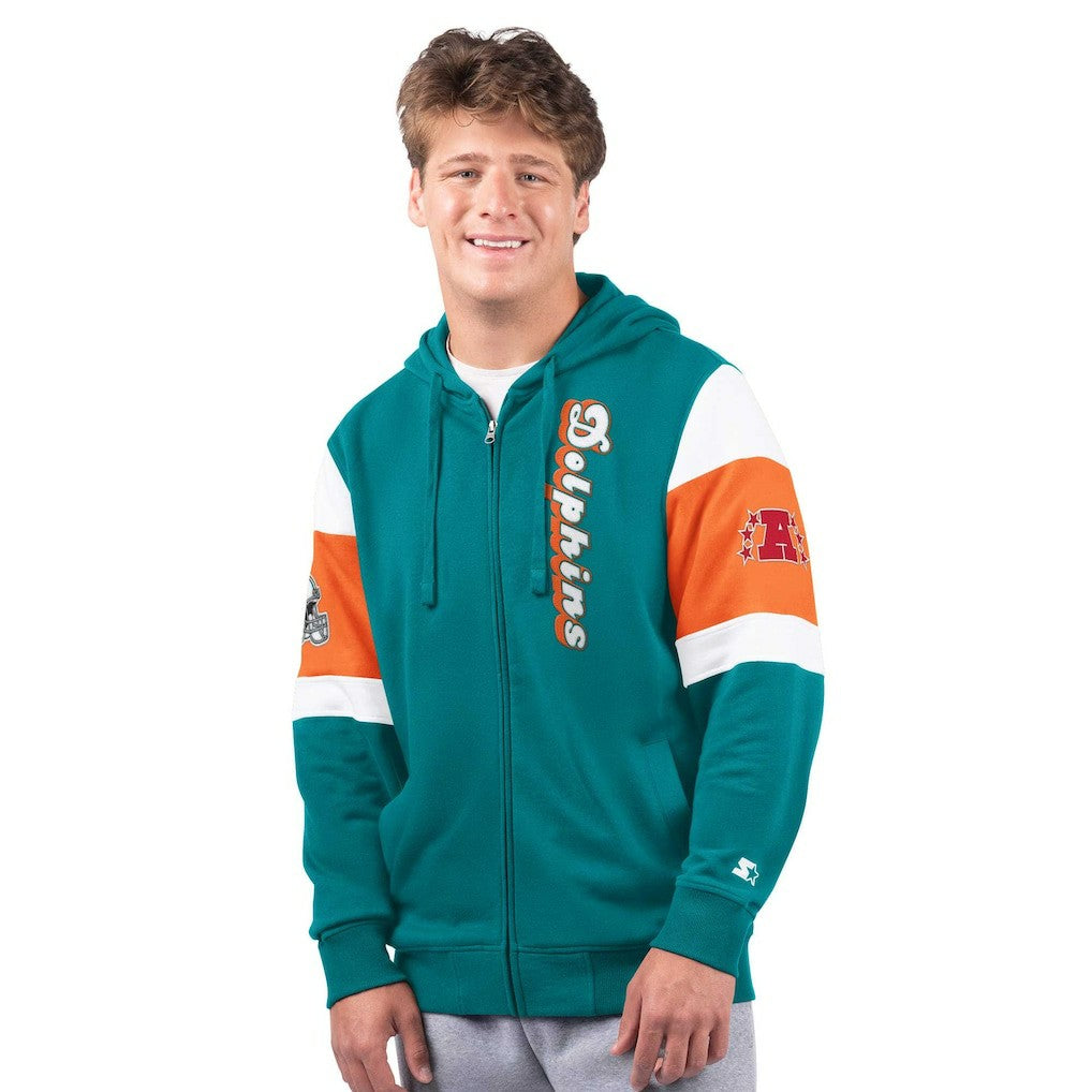 Miami Dolphins Starter Extreme Vintage Logo Full-Zip Hoodie - Aqua on sale