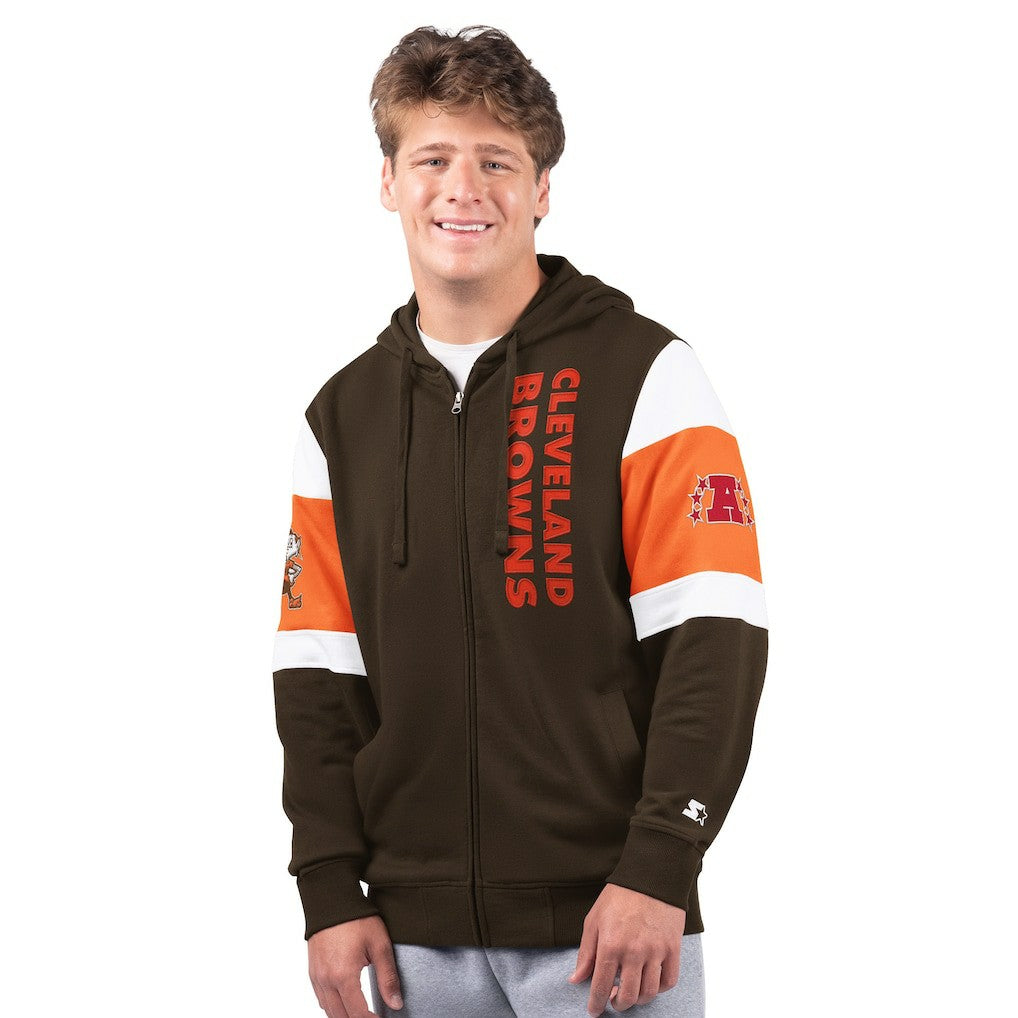 Cleveland Browns Starter Extreme Vintage Logo Full-Zip Hoodie - Brown discount