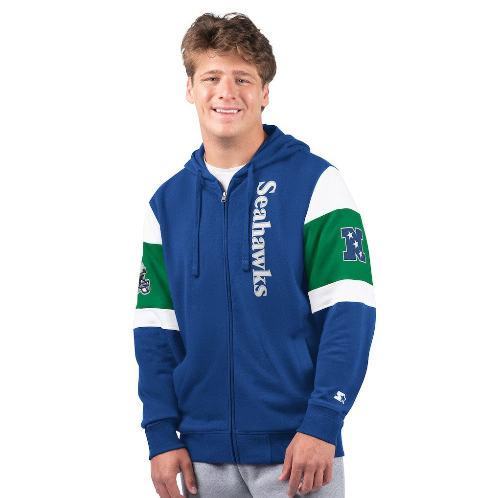 Seattle Seahawks Starter Extreme Vintage Logo Full-Zip Hoodie - Royal sale