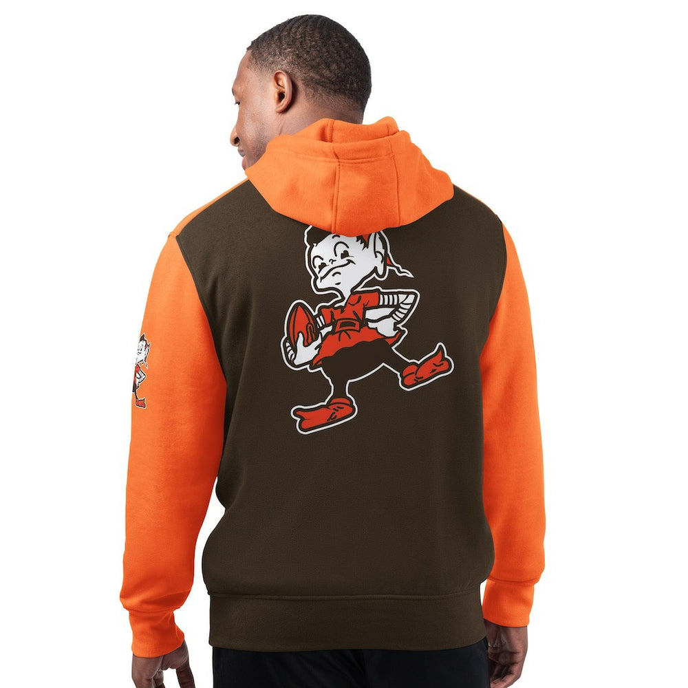 Cleveland Browns Starter Extreme Vintage Logo Pullover Hoodie - Brown cheap