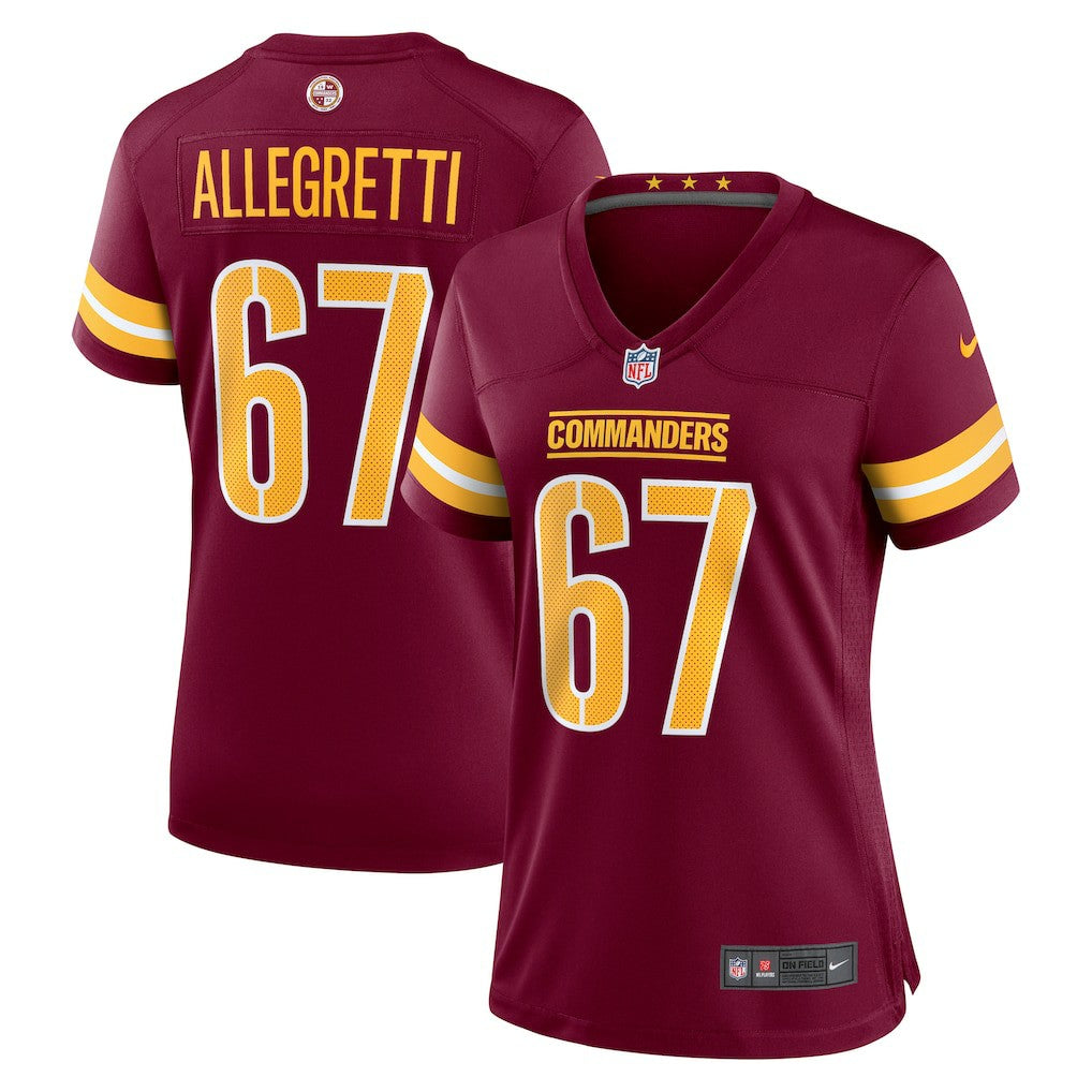 Nick Allegretti Washington Commanders Women's Game Jersey - Burgundy for sale
