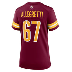 Nick Allegretti Washington Commanders Women's Game Jersey - Burgundy for sale