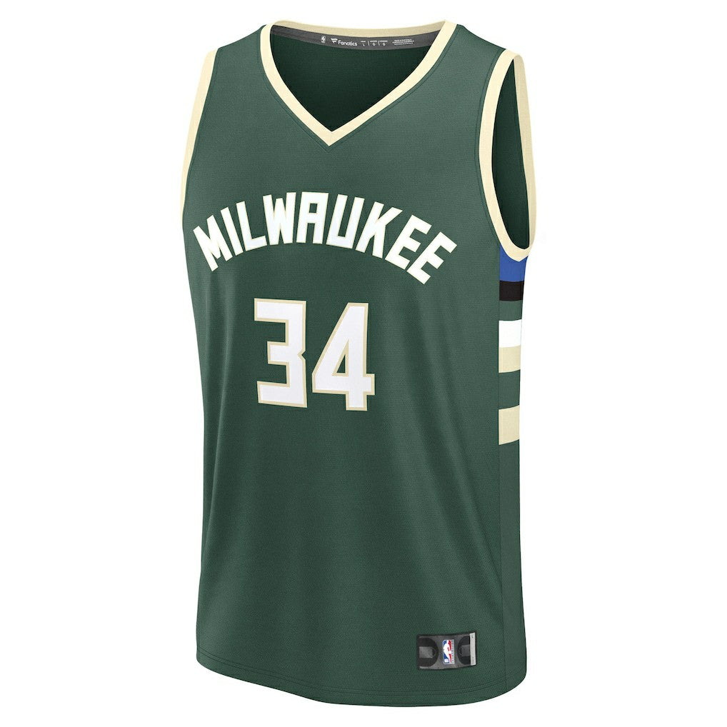 Giannis Antetokounmpo Milwaukee Bucks Fast Break Replica Player Jersey - Icon Edition - Hunter Green shop