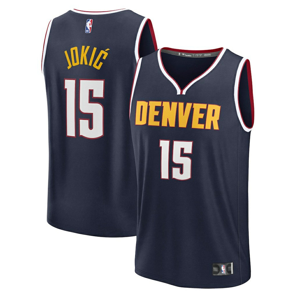 Nikola Jokic Denver Nuggets Fast Break Replica Player Jersey - Icon Edition - Navy discount