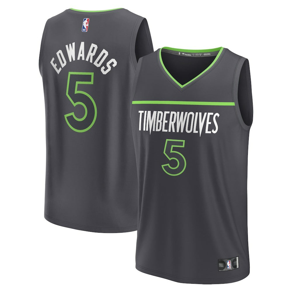 Anthony Edwards Minnesota Timberwolves Fast Break Replica Player Jersey - Statement Edition - Anthracite outlet